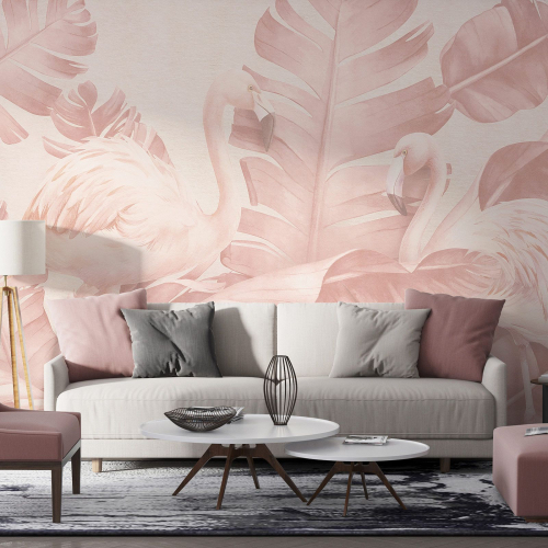 Papier peint panoramique - Flamants roses