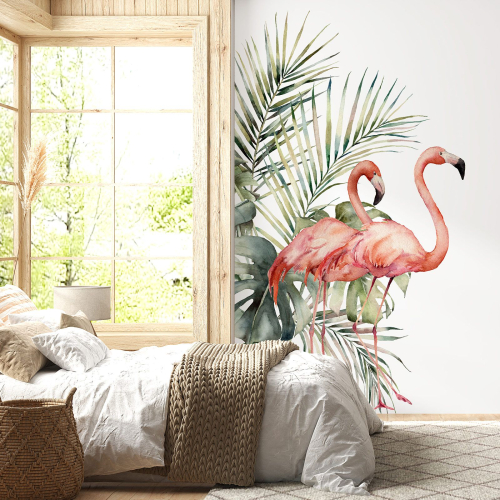 Papier peint panoramique - Flamants roses