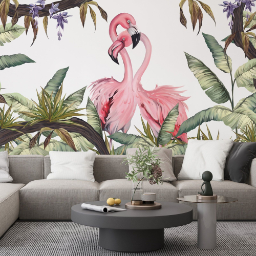 Papier peint panoramique - Flamants roses