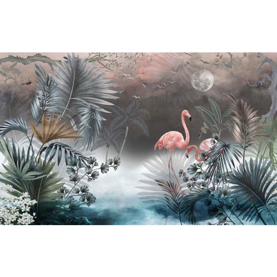 Papier peint panoramique - Flamants roses