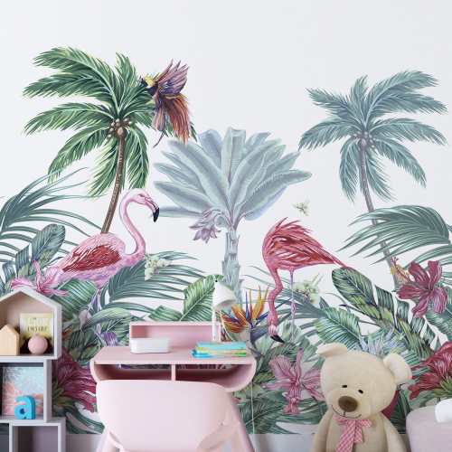 Papier peint panoramique - Flamants Roses