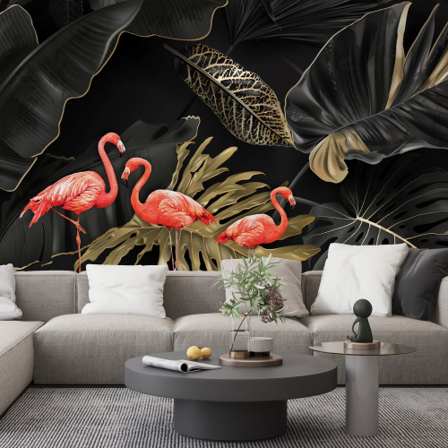 Papier peint panoramique - Flamants Roses