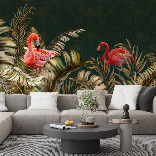 Papier peint panoramique - Flamants Roses