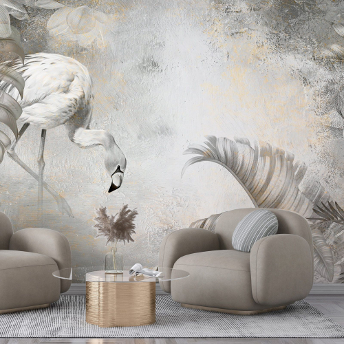 Papier peint panoramique - Flamants Roses
