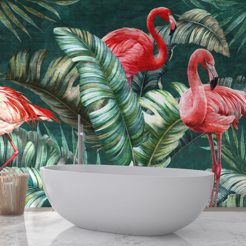 Papier peint panoramique - Flamants Roses
