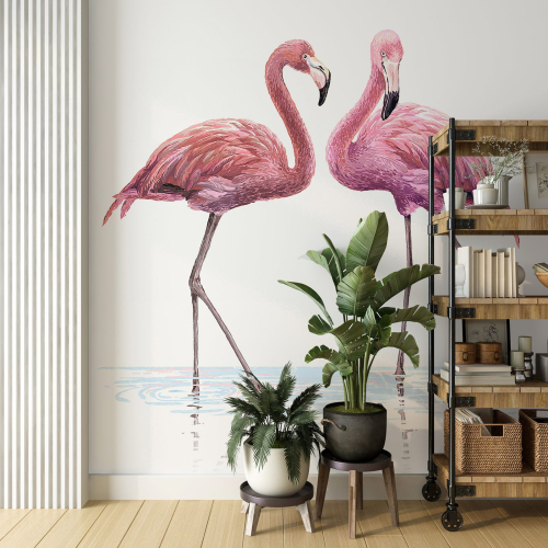 Papier peint panoramique - Flamants Roses