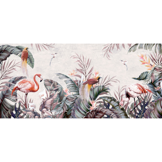 Papier peint panoramique - Flamants roses Oiseaux