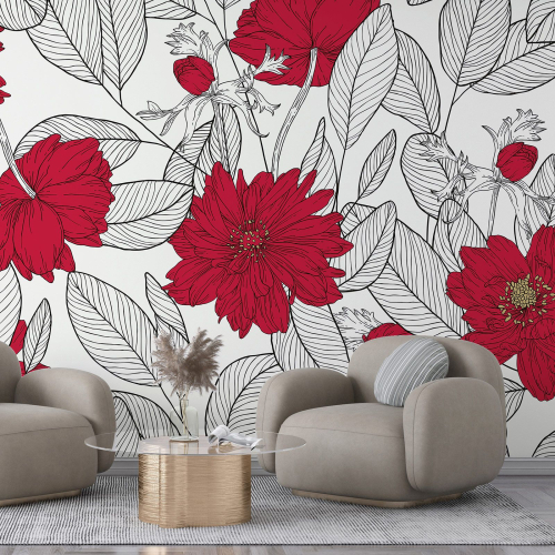 Papier peint panoramique - Fleurs