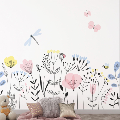 Papier peint panoramique - Fleurs