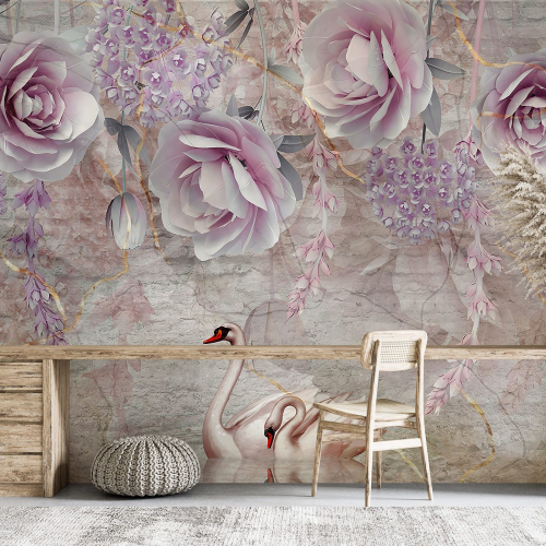 Papier peint panoramique - Fleurs