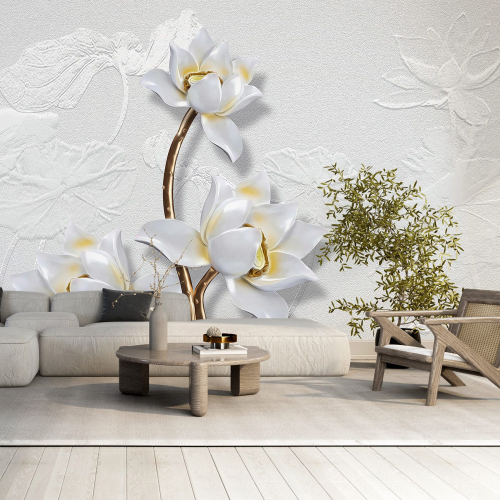 Papier peint panoramique - Fleurs 3D
