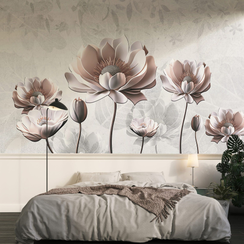 Papier peint panoramique - Fleurs 3D