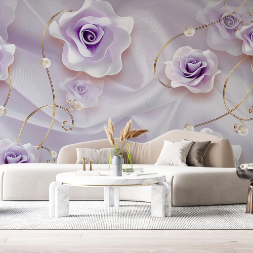Papier peint panoramique - Fleurs 3D
