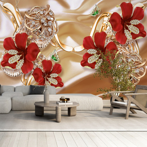 Papier peint panoramique - Fleurs 3D