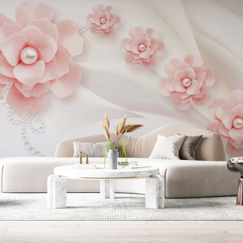 Papier peint panoramique - Fleurs 3D