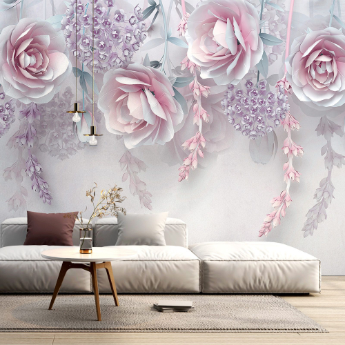 Papier peint panoramique - Fleurs 3D