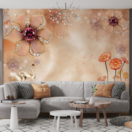 Papier peint panoramique - Fleurs 3D