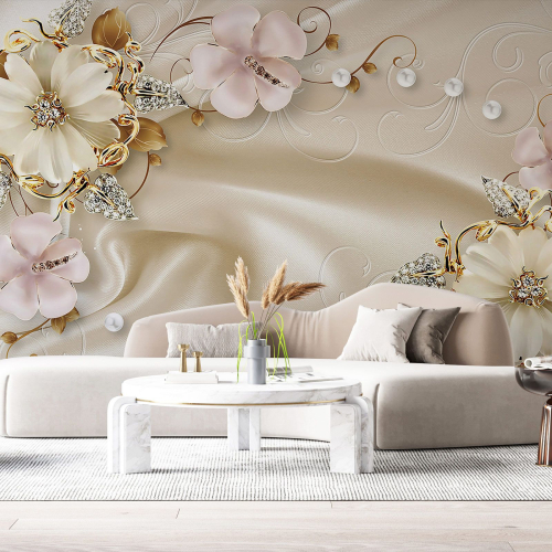 Papier peint panoramique - Fleurs 3D