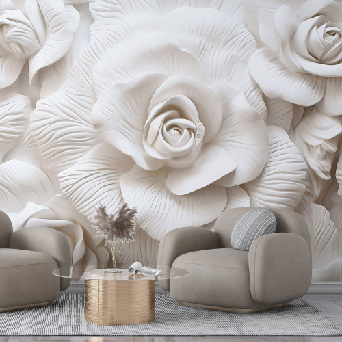 Papier peint panoramique - Fleurs 3D