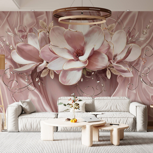 Papier peint panoramique - Fleurs 3D
