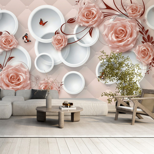 Papier peint panoramique - Fleurs 3D