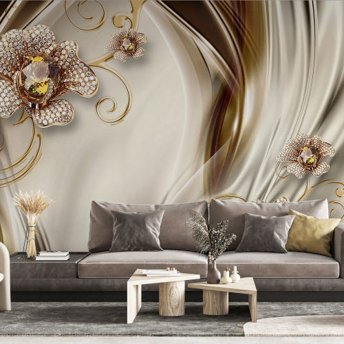 Papier peint panoramique - Fleurs 3D