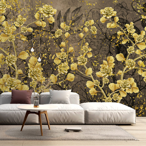Papier peint panoramique - Fleurs 3D