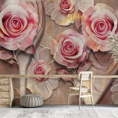 Papier peint panoramique - Fleurs 3D