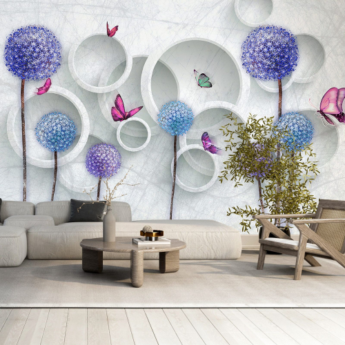 Papier peint panoramique - Fleurs 3D