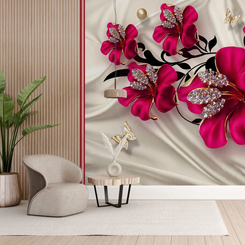 Papier peint panoramique - Fleurs 3D