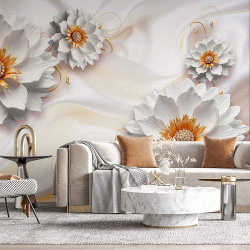 Papier peint panoramique - Fleurs 3D