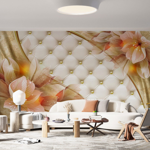 Papier peint panoramique - Fleurs Capitons