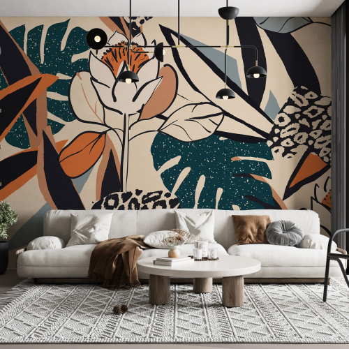 Papier peint panoramique - Fleurs Design