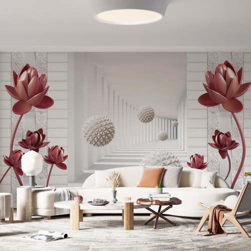 Papier peint panoramique - Fleurs Design 3D