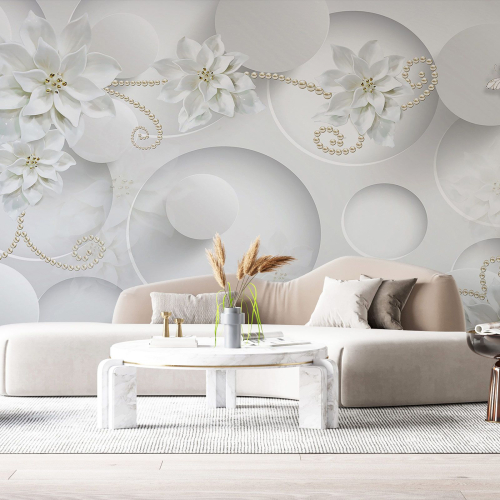 Papier peint panoramique - Fleurs Design 3D