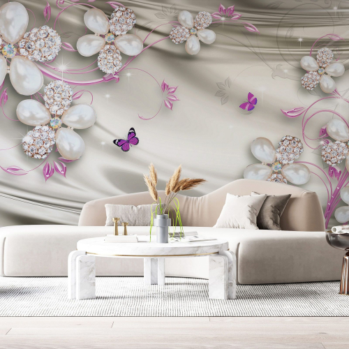 Papier peint panoramique - Fleurs Effet 3D