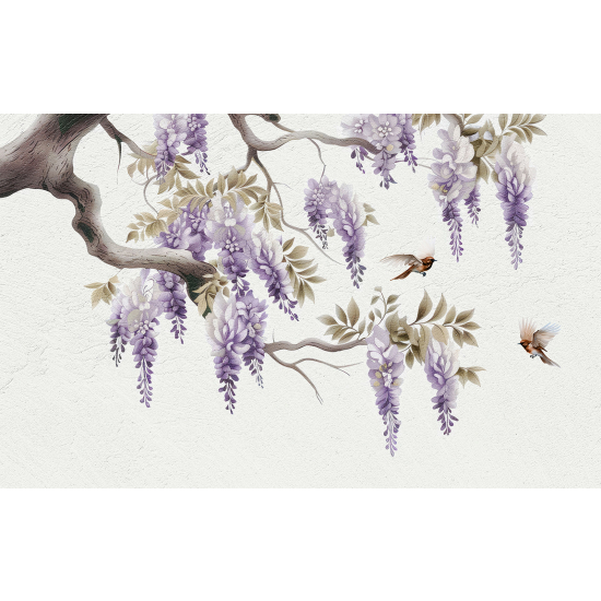 Papier peint panoramique - Fleurs Oiseaux