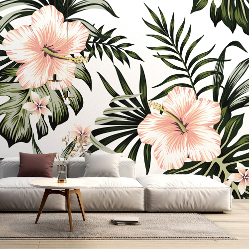 Papier peint panoramique - Fleurs tropicales