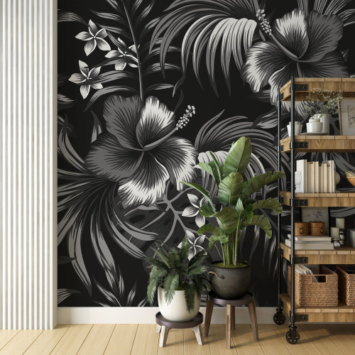 Papier peint panoramique - Fleurs tropicales