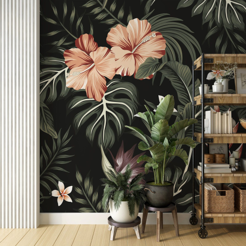Papier peint panoramique - Fleurs tropicales