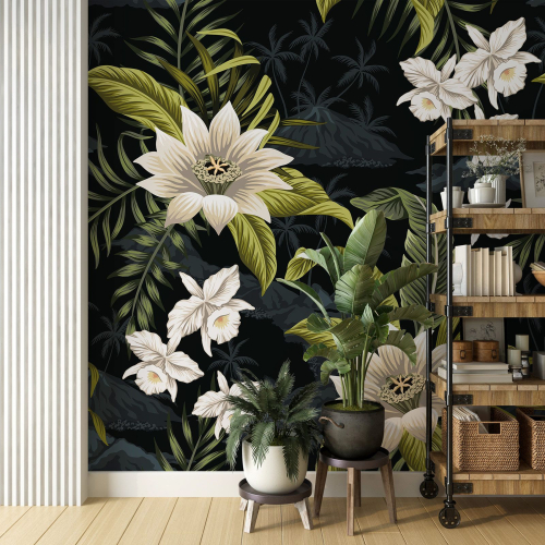 Papier peint panoramique - Fleurs tropicales