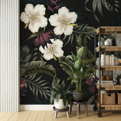 Papier peint panoramique - Fleurs tropicales