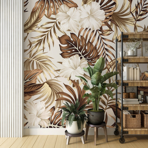 Papier peint panoramique - Fleurs tropicales