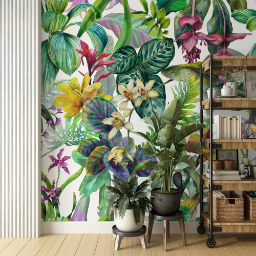 Papier peint panoramique - Fleurs  tropicales