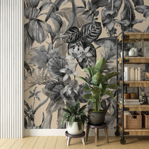 Papier peint panoramique - Fleurs tropicales