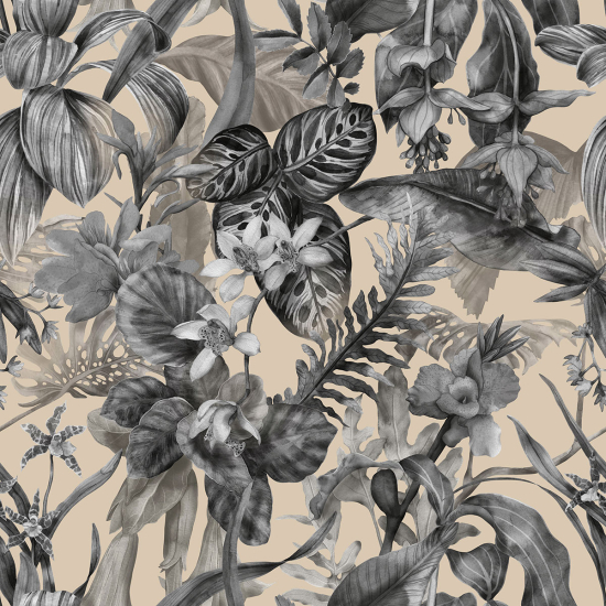 Papier peint panoramique - Fleurs tropicales