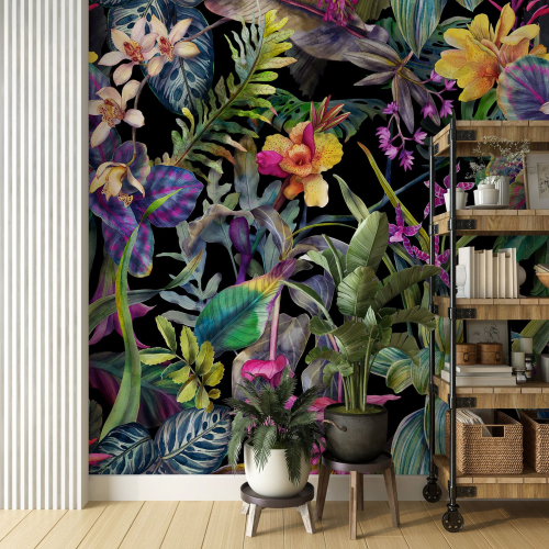 Papier peint panoramique - Fleurs tropicales