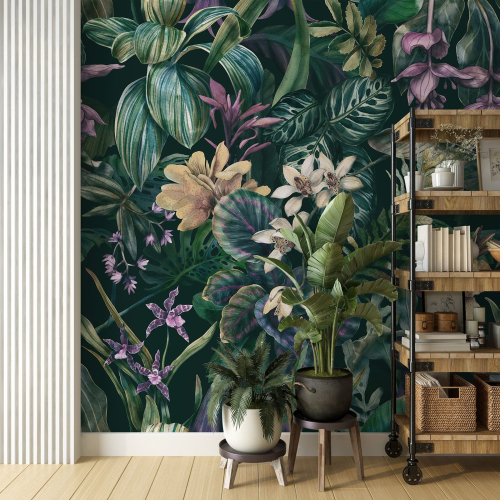 Papier peint panoramique - Fleurs tropicales