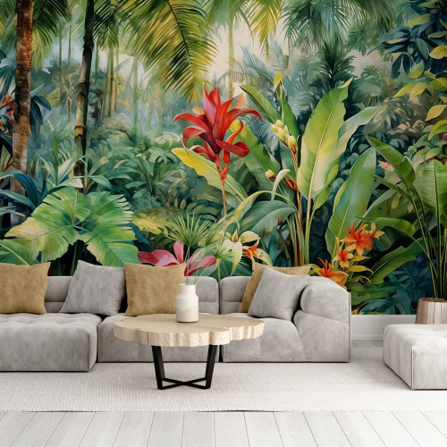 Papier peint panoramique - Fleurs Tropicales