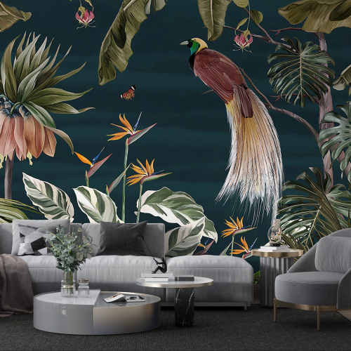 Papier peint panoramique - Fleurs Tropicales